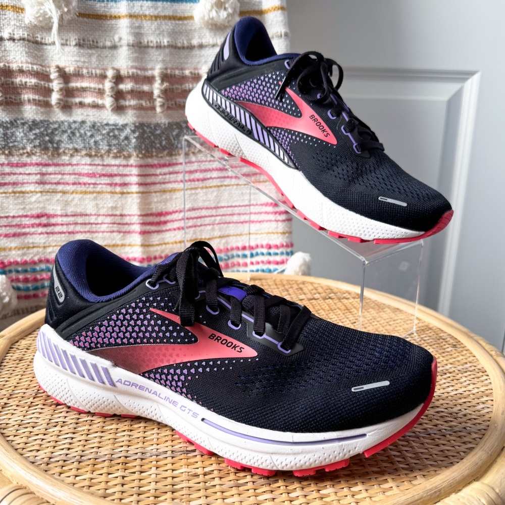 Brooks Women's Adrenaline GTS Black and Pink Running Shoes
